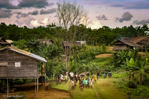 Landing in a village - Papua New Guinea