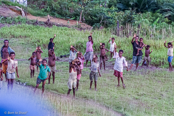 Waving to new friends Papua New Guinea