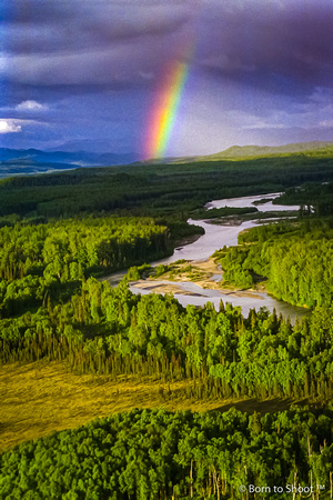 Alaska rainbow_flying to Denali